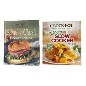 Lot Of 2 Cook Books Skinny Slow Cooker VTG Weight Watchers Cooking points